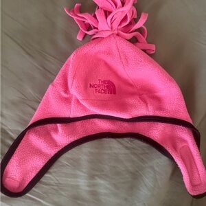 The North Face Hot Pink Infant Fleece Hat with Earflaps